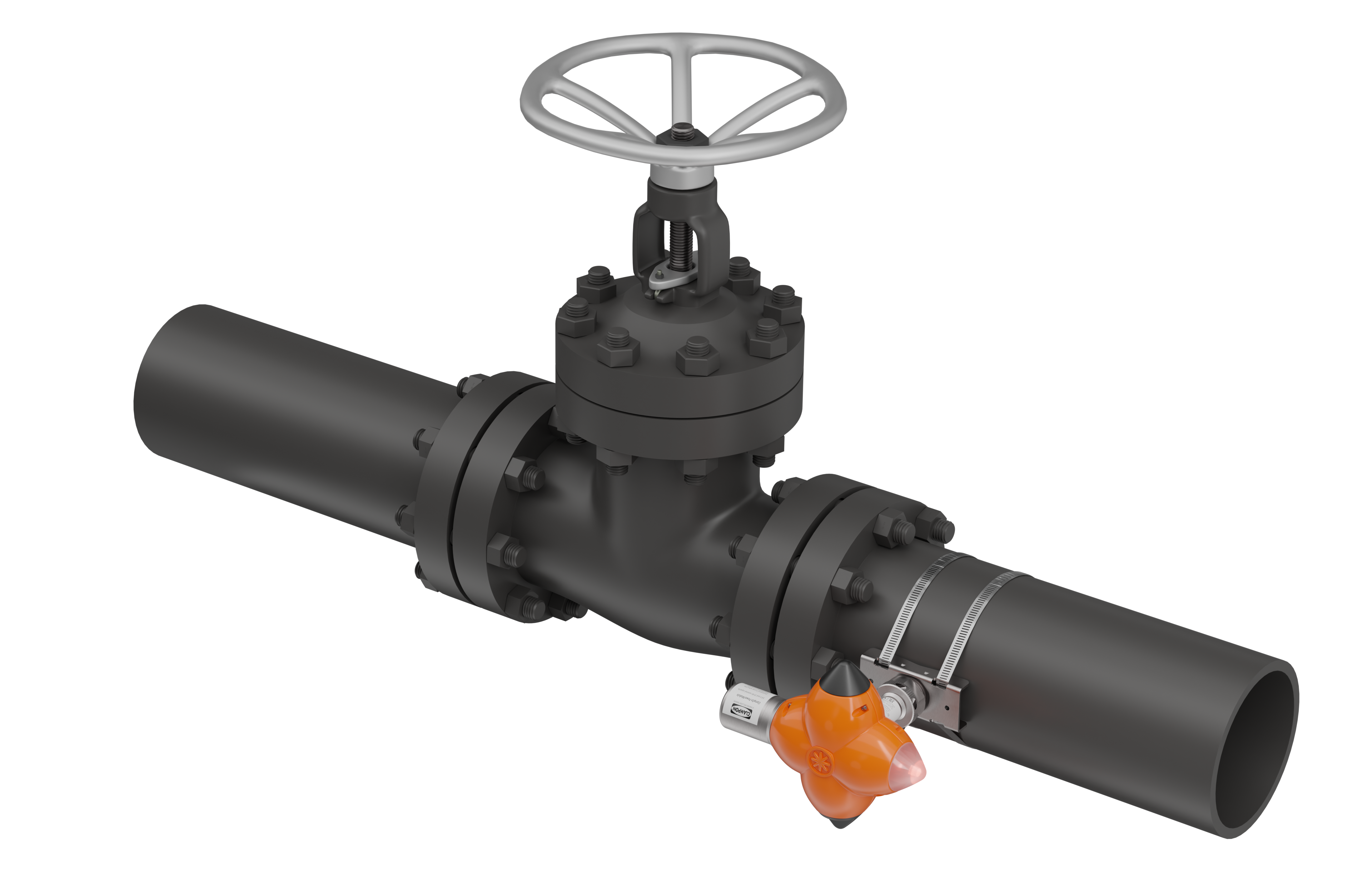 ClampOn BIRD Leak Montitor mounted