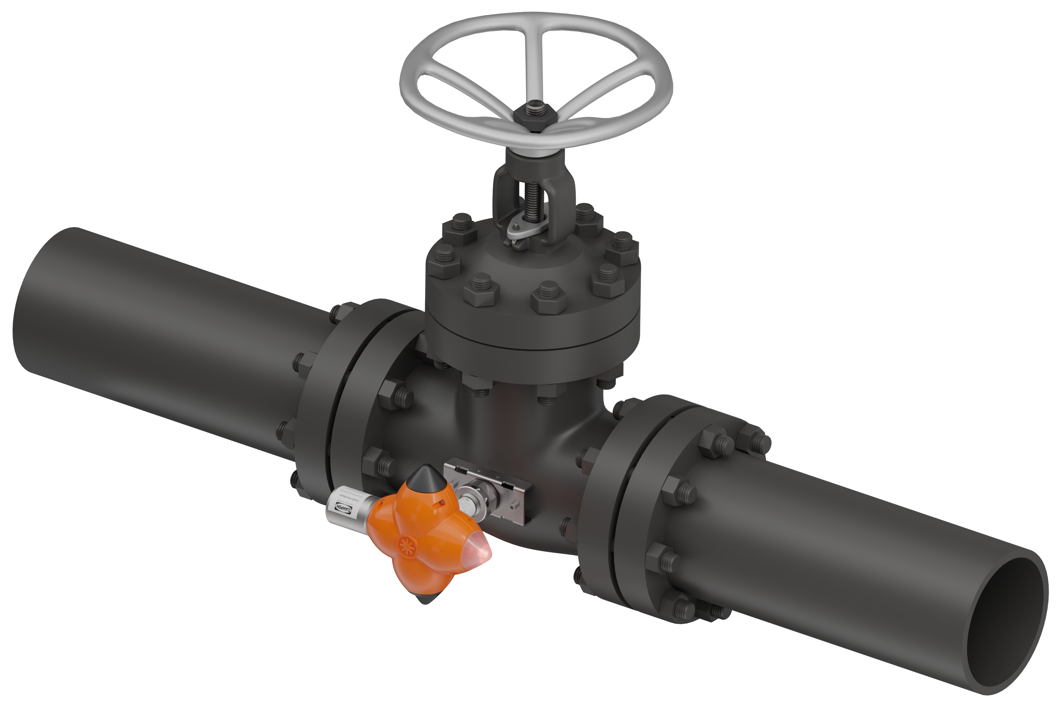 ClampOn BIRD Leak Monitor clamped on valve