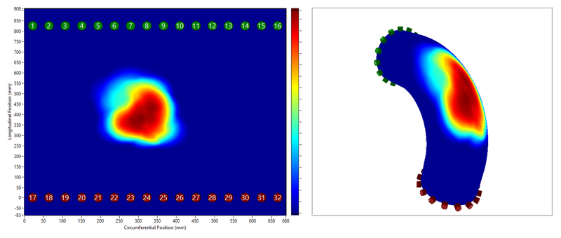 Tomographic image of Erosion in Bend